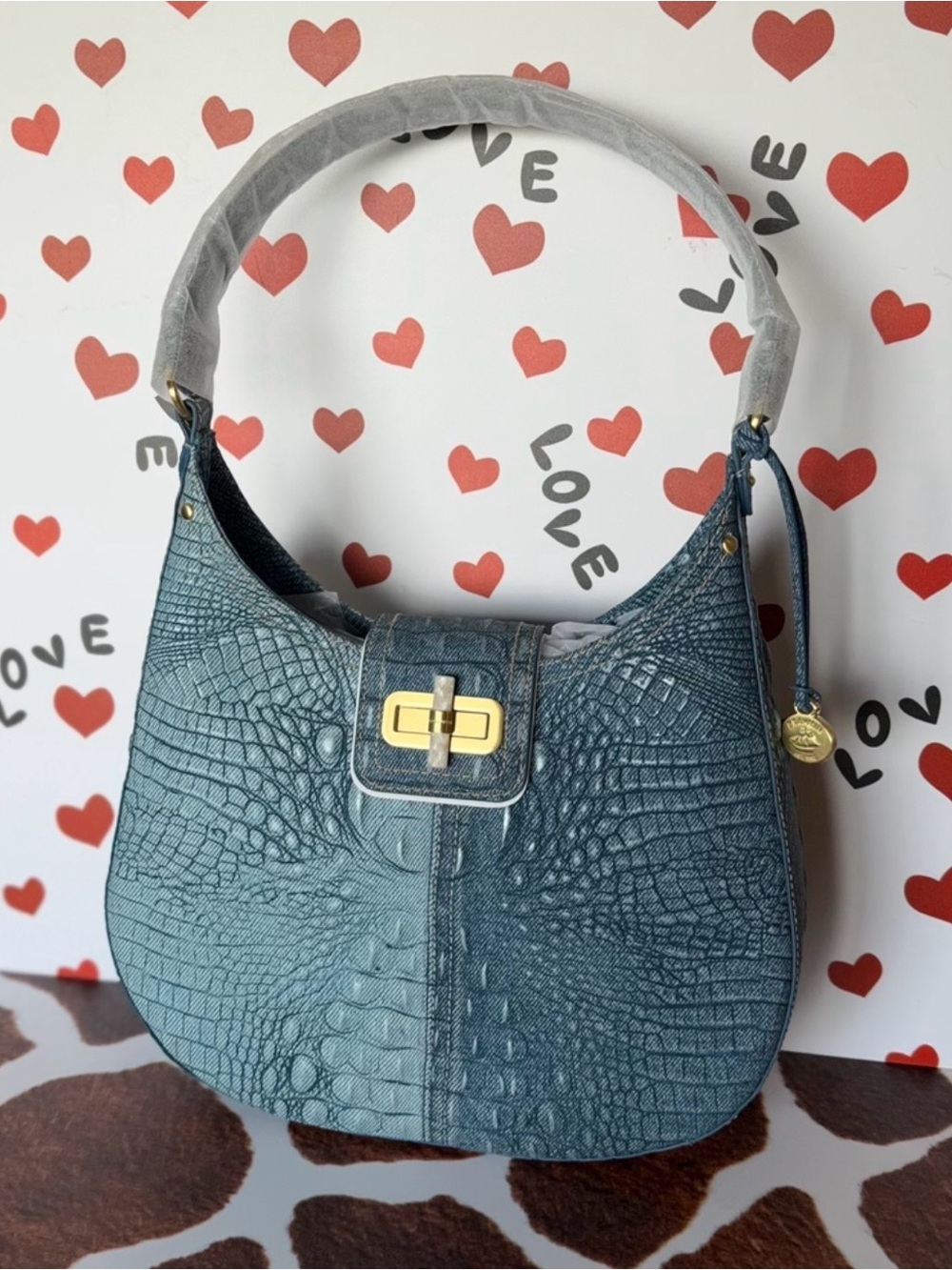 Adorable bag !! Brahmin Fallon Denim Secour NWT Soft Leather Jeans